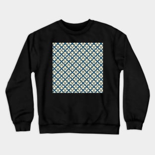 Retro semicircles blue and beige geometrical pattern Crewneck Sweatshirt